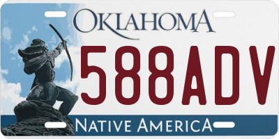 OK license plate 588ADV