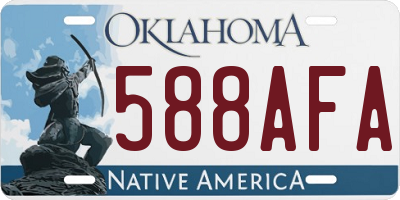 OK license plate 588AFA