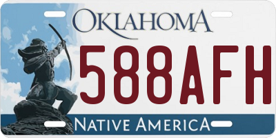 OK license plate 588AFH