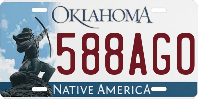 OK license plate 588AGO