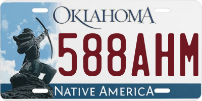 OK license plate 588AHM
