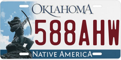 OK license plate 588AHW