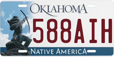 OK license plate 588AIH