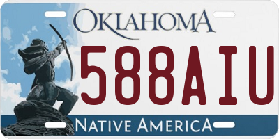 OK license plate 588AIU