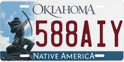 OK license plate 588AIY