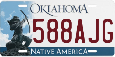 OK license plate 588AJG