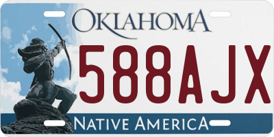 OK license plate 588AJX