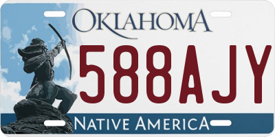 OK license plate 588AJY