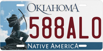 OK license plate 588ALO