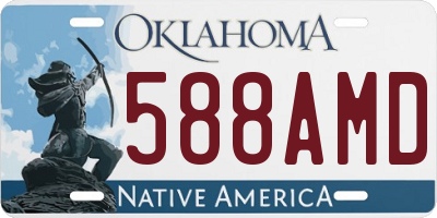 OK license plate 588AMD