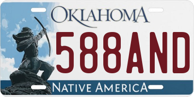 OK license plate 588AND