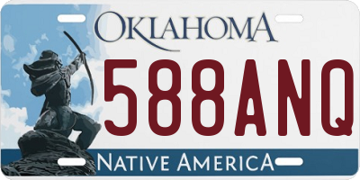 OK license plate 588ANQ