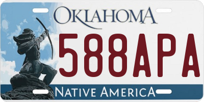OK license plate 588APA