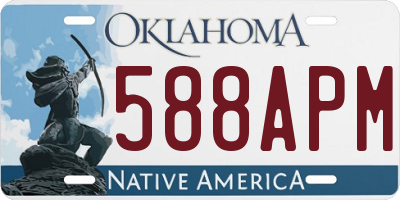 OK license plate 588APM