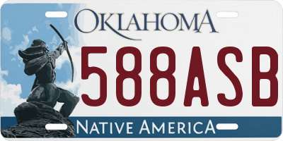 OK license plate 588ASB