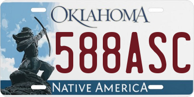 OK license plate 588ASC