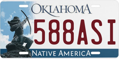 OK license plate 588ASI