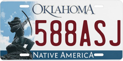 OK license plate 588ASJ