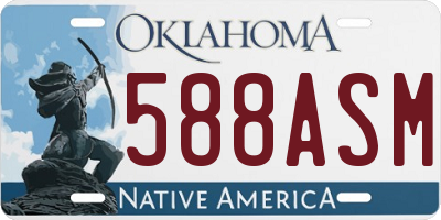 OK license plate 588ASM