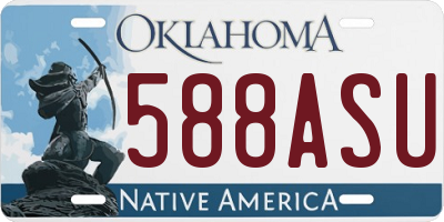 OK license plate 588ASU