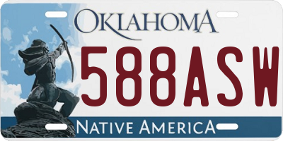 OK license plate 588ASW