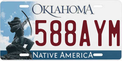 OK license plate 588AYM