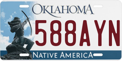 OK license plate 588AYN