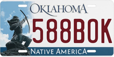 OK license plate 588BOK