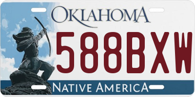 OK license plate 588BXW