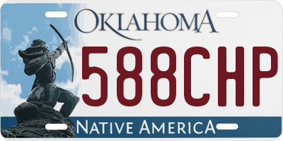 OK license plate 588CHP