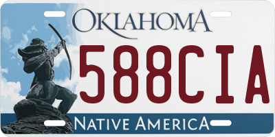 OK license plate 588CIA