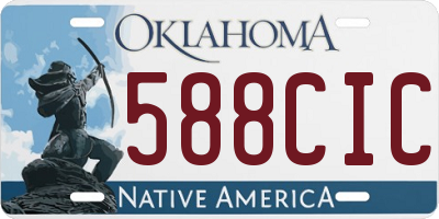 OK license plate 588CIC