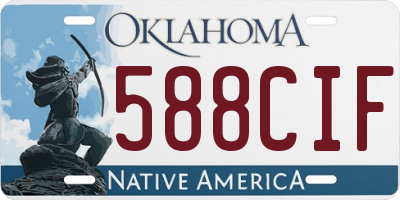 OK license plate 588CIF