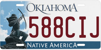 OK license plate 588CIJ