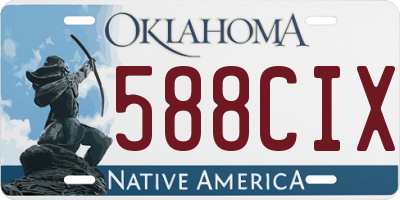 OK license plate 588CIX