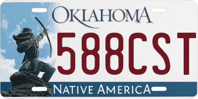 OK license plate 588CST