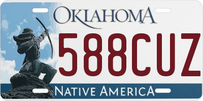OK license plate 588CUZ