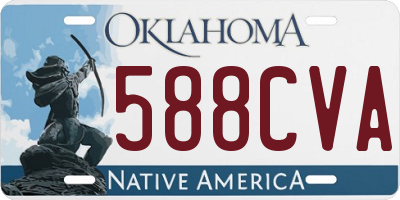 OK license plate 588CVA