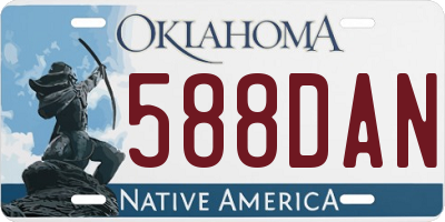 OK license plate 588DAN