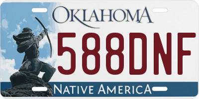 OK license plate 588DNF
