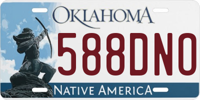 OK license plate 588DNO