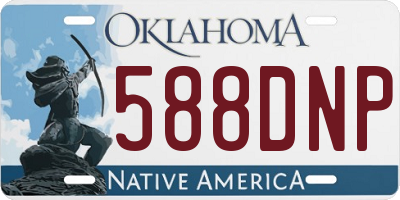 OK license plate 588DNP