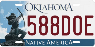 OK license plate 588DOE