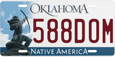 OK license plate 588DOM