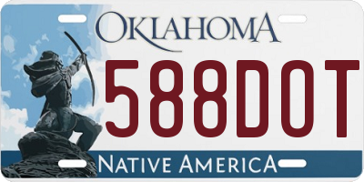 OK license plate 588DOT
