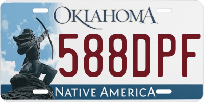 OK license plate 588DPF