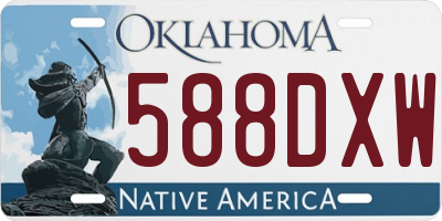OK license plate 588DXW