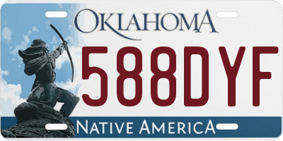OK license plate 588DYF
