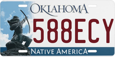 OK license plate 588ECY