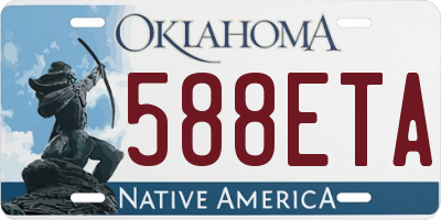 OK license plate 588ETA